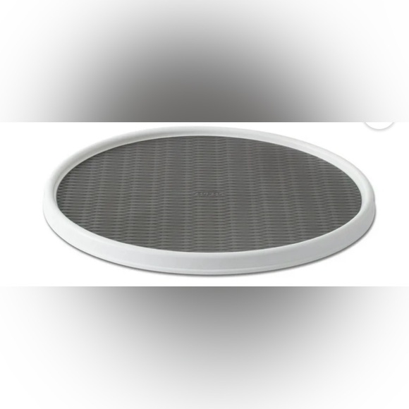 COPCO Non-Skid Pantry Cabinet Lazy Susan Turntable 18-Inch White/Gray #1108246B - Picture 9 of 9